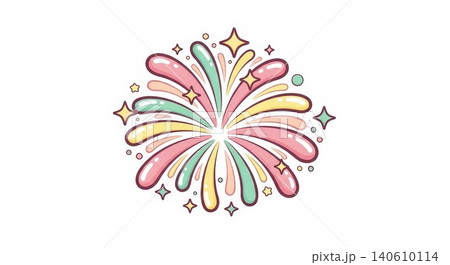 Celebration - Cute Pastel Firework Explosion Cartoon Illustration with Colorful Stars and Sparkles Celebration - Cute Pastel Firework Explosion Cartoon Illustration with Colorful Stars and Sparkles 140610114