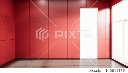 Empty red granite tiles design room interior design 3d rendering Empty red granite tiles design room interior design 3d rendering 140611136