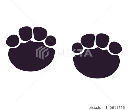Elephant footprint silhouettes set on white background Elephant footprint silhouettes set on white background 140611266