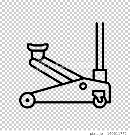 Hydraulic floor car jack lifter line icon for garage auto service. 140611772