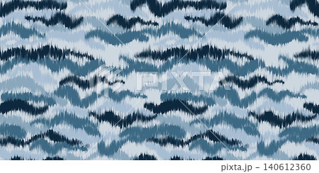 Ikat abstract seamless pattern. Ethnic motif design. Rug textured vector print. Batik art background for textile and fabric. Oriental decorative ombre and dye effect bg. Ikat abstract seamless pattern. Ethnic motif design. Rug textured vector print. Batik art background for textile and fabric. Oriental decorative ombre and dye effect bg. 140612360