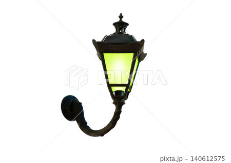 vintage wall street green lamp isolated on a white background 140612575