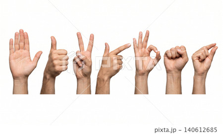 Professional set of human hand gestures for communication concepts with gestures communication pointing counting isolated background language nonverbal expression approval direction Professional set of human hand gestures for communication concepts with gestures communication pointing counting isolated background language nonverbal expression approval direction 140612685