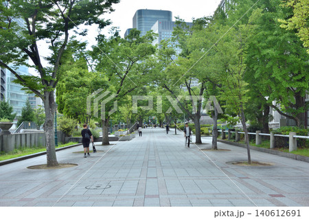 大阪市役所の南歩道 大阪市役所の南歩道 140612691