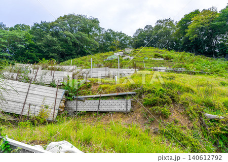 京都府福知山市 姫神山の法面工事現場の風景※作品コメント欄に撮影位置 140612792