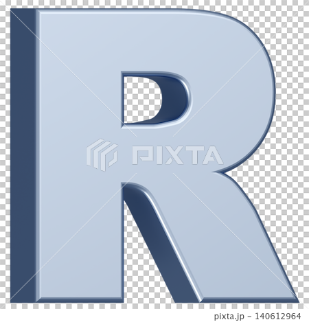 3D Material_Alphabet_R_Silver 140612964