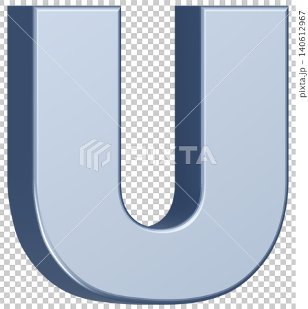 3D材質_字母_U_銀色 3D材質_字母_U_銀色 140612967