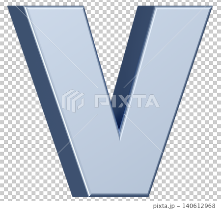 3D材質_字母_V_銀色 3D材質_字母_V_銀色 140612968