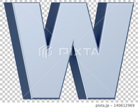 3D材質_字母_W_銀色 3D材質_字母_W_銀色 140612969
