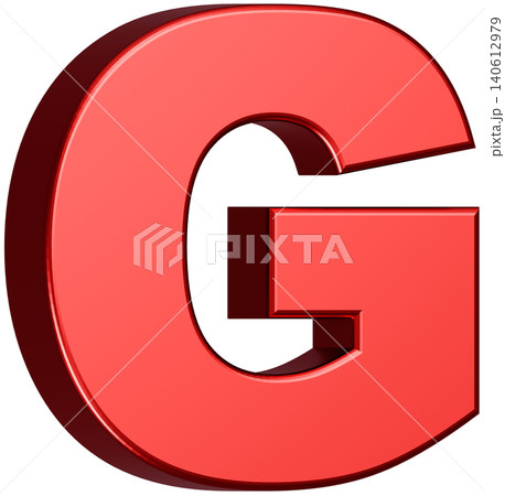 3D素材_アルファベット_G_赤 3D素材_アルファベット_G_赤 140612979