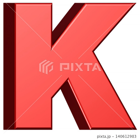 3D素材_アルファベット_K_赤 3D素材_アルファベット_K_赤 140612983