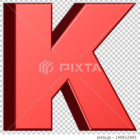 3D素材_アルファベット_K_赤 3D素材_アルファベット_K_赤 140612983