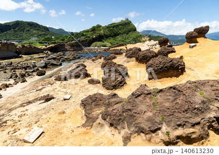 Beautiful view of the Yehliu Geopark. Yehliu is a cape located in Wanli, New Taipei City, Taiwan. 140613230