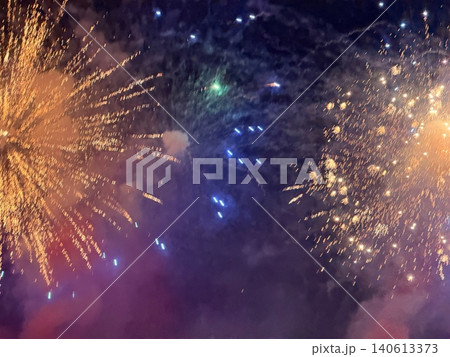 Colorful Fireworks Exploding In Night Sky Colorful Fireworks Exploding In Night Sky 140613373
