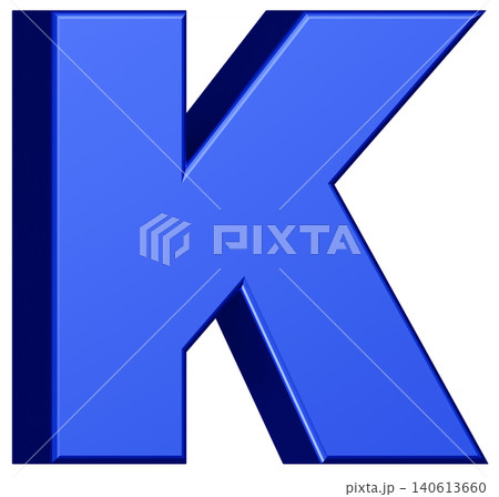 3D素材_アルファベット_K_青 140613660