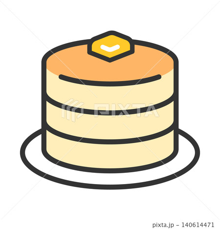 バターのせホットケーキのアイコン バターのせホットケーキのアイコン 140614471