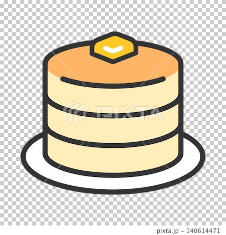 バターのせホットケーキのアイコン バターのせホットケーキのアイコン 140614471