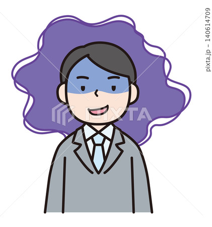 悪意を持ってニヤリと笑うスーツの男性のイラスト 140614709