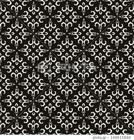 Simple minimalist geometric seamless pattern. Abstract monochrome minimal background with small floral shapes. Subtle repeat design for decor, print. Simple minimalist geometric seamless pattern. Abstract monochrome minimal background with small floral shapes. Subtle repeat design for decor, print. 140615088