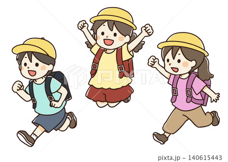 夢に向かってジャンプする子供達のイラスト 夢に向かってジャンプする子供達のイラスト 140615443