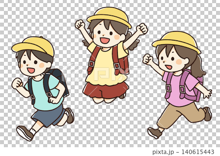 夢に向かってジャンプする子供達のイラスト 夢に向かってジャンプする子供達のイラスト 140615443