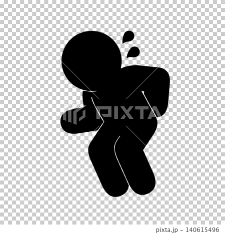 Pictogram of a person suffering from back pain Pictogram of a person suffering from back pain 140615496