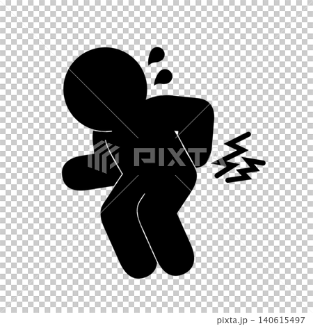 腰痛に悩む人のピクトグラム 腰痛に悩む人のピクトグラム 140615497