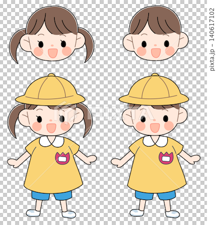 シンプルな園児のイラストセット 140617102
