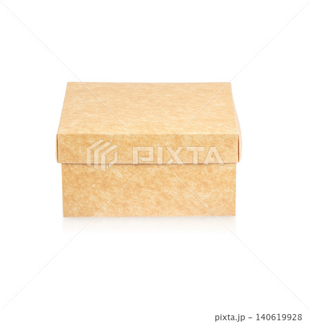 Box cardboard packaging isolated on gray background, kraft paper storage container mockup Box cardboard packaging isolated on gray background, kraft paper storage container mockup 140619928