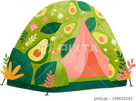 Cute Pattern Camping Tent Illustration 140620191