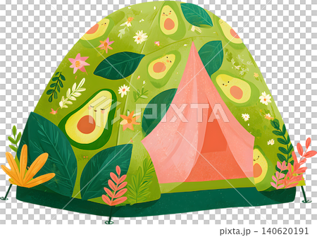 Cute Pattern Camping Tent Illustration 140620191