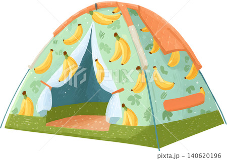 Cute Pattern Camping Tent Illustration Cute Pattern Camping Tent Illustration 140620196
