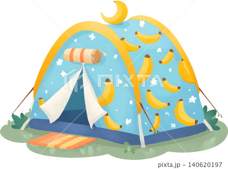 Cute Pattern Camping Tent Illustration 140620197