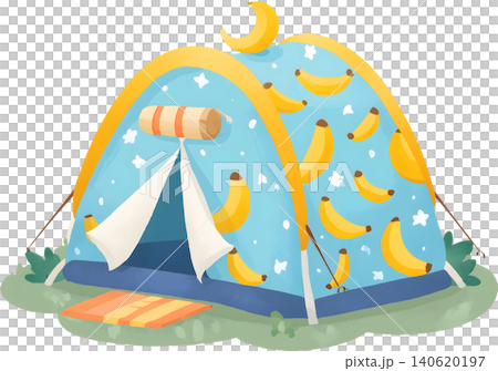 Cute Pattern Camping Tent Illustration 140620197