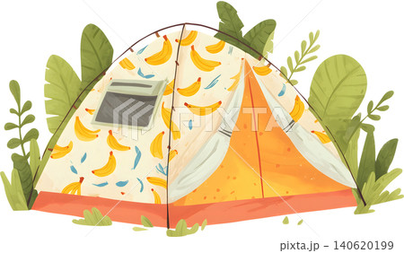 Cute Pattern Camping Tent Illustration 140620199