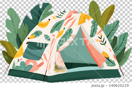 Cute Pattern Camping Tent Illustration Cute Pattern Camping Tent Illustration 140620229