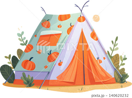 Cute Pattern Camping Tent Illustration Cute Pattern Camping Tent Illustration 140620232