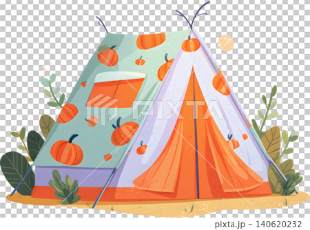 Cute Pattern Camping Tent Illustration Cute Pattern Camping Tent Illustration 140620232