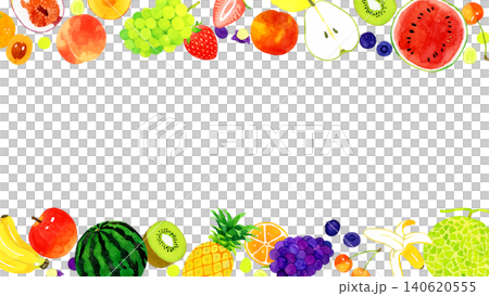 彩色水果框手繪水彩插畫背景素材 140620555