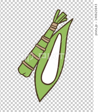 A simple illustration of a rice dumpling wrapped in bamboo leaves. A simple illustration of a rice dumpling wrapped in bamboo leaves. 140620843
