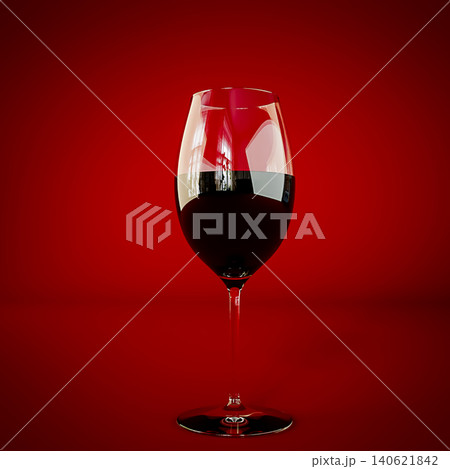 glass of wine isolated on red background 140621842