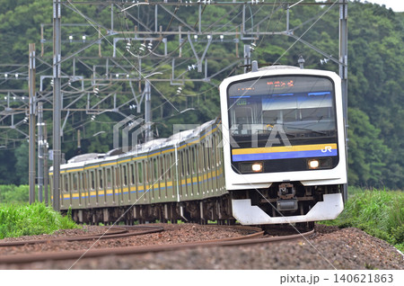総武本線 物井-佐倉 JR東日本 209系 C417編成(幕張) 総武本線 物井-佐倉 JR東日本 209系 C417編成(幕張) 140621863