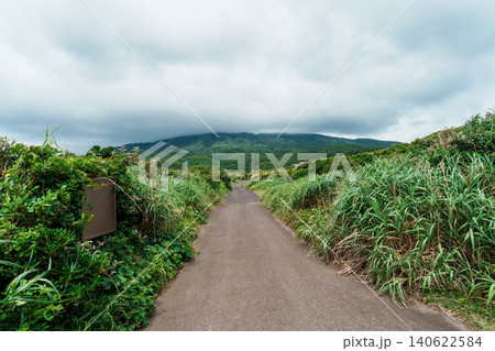 三宅島の岬へと続く道 三宅島の岬へと続く道 140622584