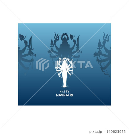Happy Navratri Goddess Durga Silhouette free vector Illustration Happy Navratri Goddess Durga Silhouette free vector Illustration 140623953