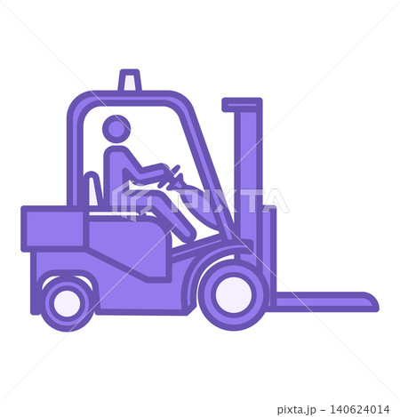 Forklift Color Icon. Vector Icon. Warehouse Transport for Moving Cargo. Multifunctional Self-Propelled Equipment Forklift Color Icon. Vector Icon. Warehouse Transport for Moving Cargo. Multifunctional Self-Propelled Equipment 140624014