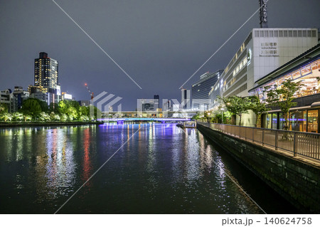 大阪夜景　天満橋　京阪電車　天満橋駅　大阪府大阪市 140624758
