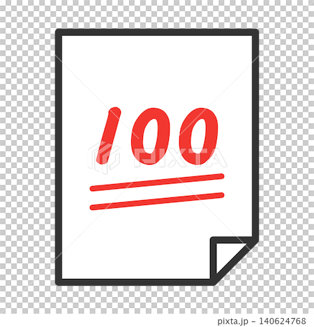 Icon for a test paper with a perfect score. 140624768