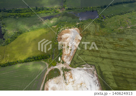 banks of a swampy river, aerial view 140624913