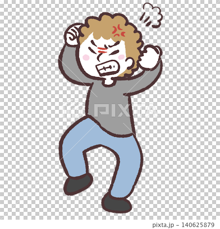 憤怒且暴力的人的插圖 憤怒且暴力的人的插圖 140625879