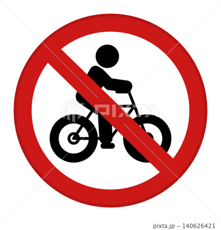 Red No Bicycles Sign. Vector Icon. Prohibitory Road Sign Red No Bicycles Sign. Vector Icon. Prohibitory Road Sign 140626421
